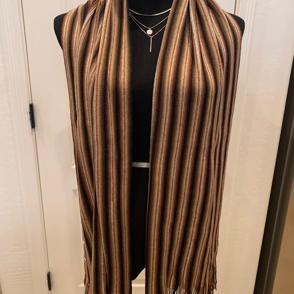 Scarf brown, tan and cream - Picture 2 of 5